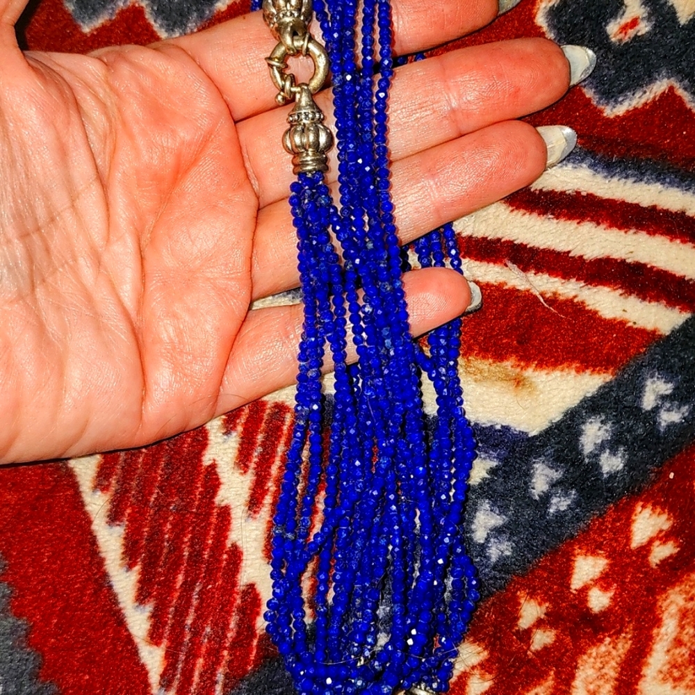 Lagos 23 inch Lapis Neclace and Bracelet